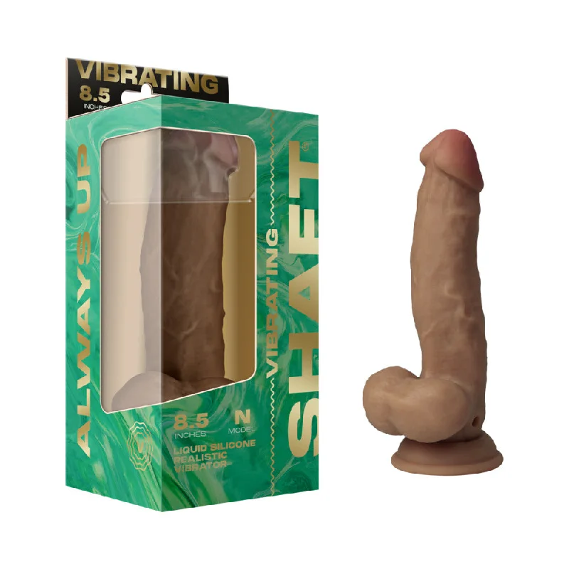 penis-shape-problems-penis-extension-devices-Shaft Vibrating Model N: 8.5 in. Dual Density Silicone Dildo Oak