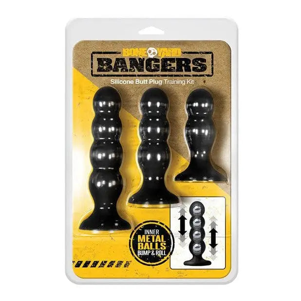 cock ring aluminum-Boneyard Bangers Silicone Butt Plug Training Kit