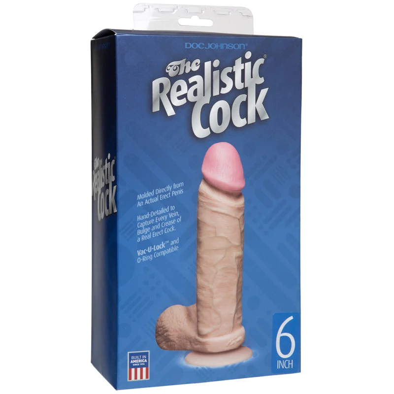 realistic strap-on dildo-The Realistic Dildo 6 Inch - Beige