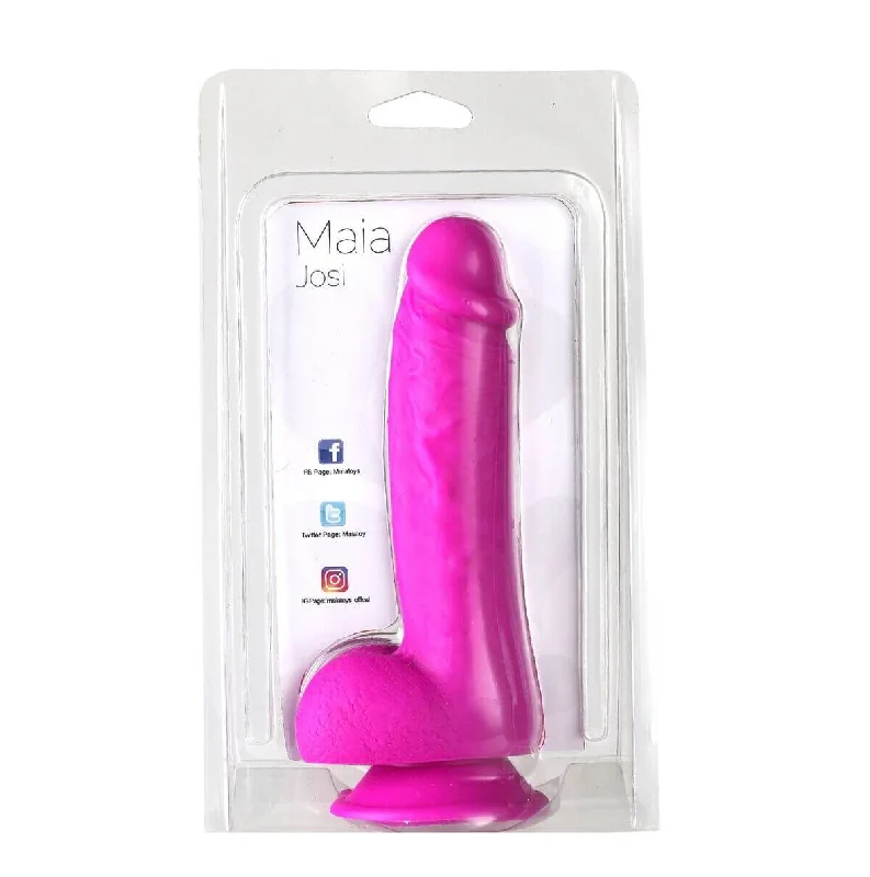 cock ring futuristic-JOSI 8 REALISTIC SILICONE DONG PURPLE "