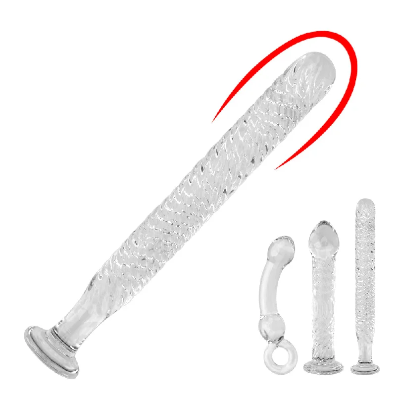 Anal toys for teasing fun-Glass Dildo Butt Plug - Crystal Anal Dildo Prostate Massager Sex Toys