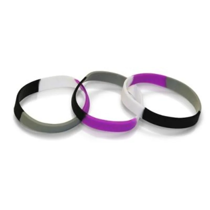 Sexy lingerie durable-''Asexual'' Pride -Silicone Bracelet