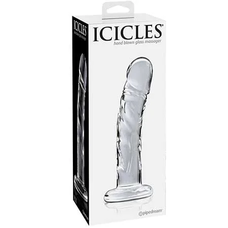 single-speed glass dildo-Icicles No 62 Glass G-Spot Massager Dildo