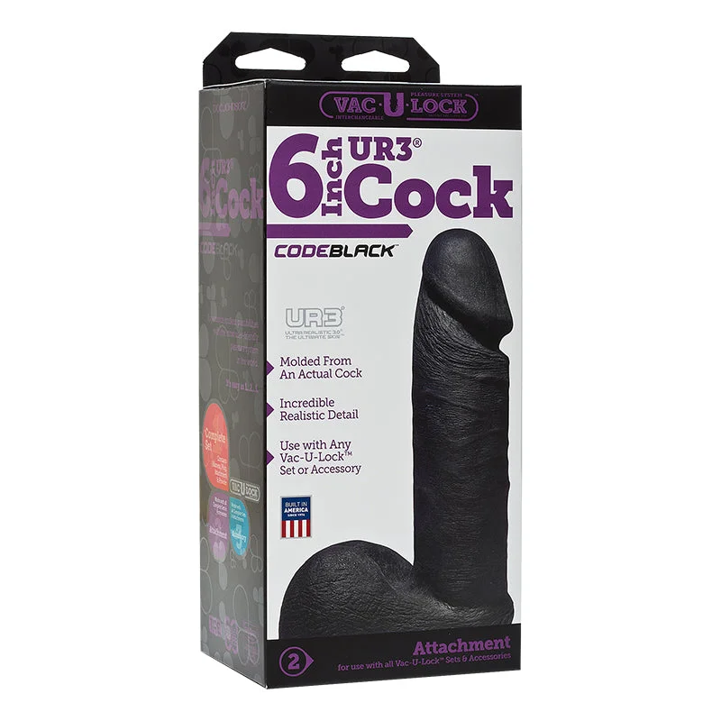 cock ring fantasy-Vac-u-lock - Ur3 6in Realistic Cock Codeblack