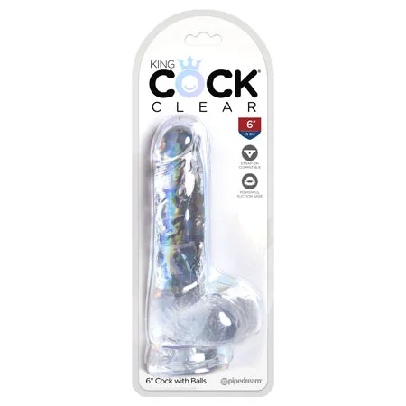 penis-length-research-penis-natural-remedies-Pipedream King Cock Clear 6 in. Cock With Balls Realistic Suction Cup Dildo