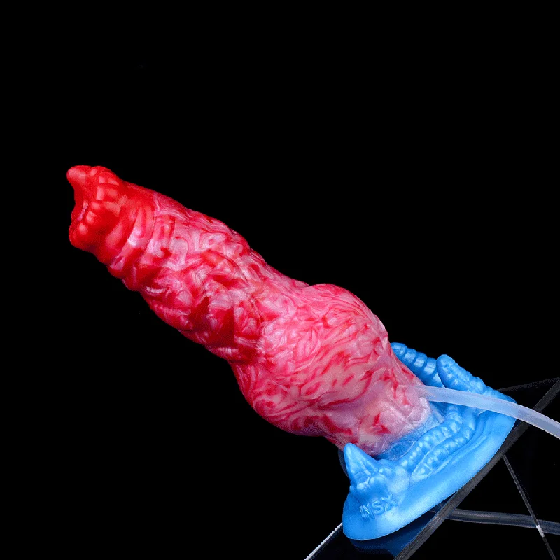 Anal toys with long comfort-Ejaculating Dog Dildo Anal Butt Plug - Inflatable Anal Dildos Silicone Vaginal Masturbation Sex Toys