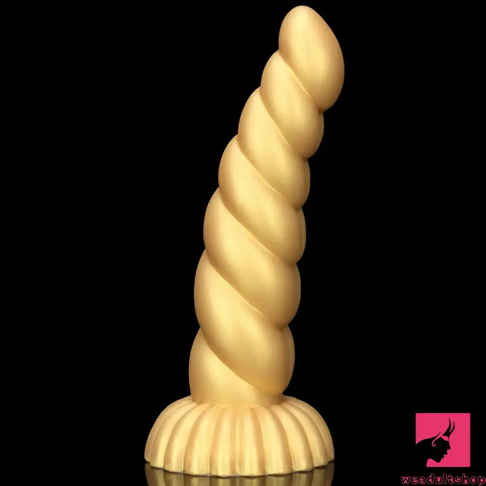 Anal toys for gentle stretching-5.51in 7.87in 10.23in Gold Silicone Soft Fantasy Dildo For Anal Sex