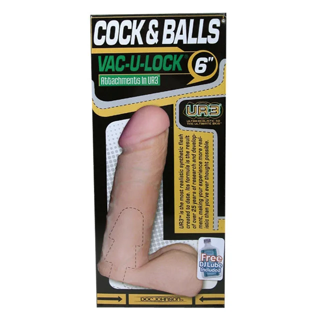 cock ring event gift-Vac-U-Lock 6" Ultraskyn Cock - Beige