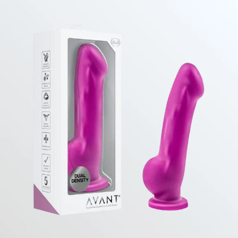 Anal toys for quick sessions-Avant D7 Ergo 7.5" Non-Porous Silicone Dildo - Violet