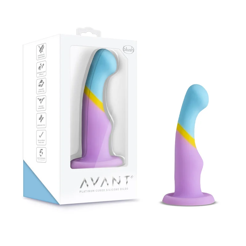 vibrating dildo-Blush Avant D14 Heart Of Gold 6 in. Silicone Dildo with Suction Cup Multicolor