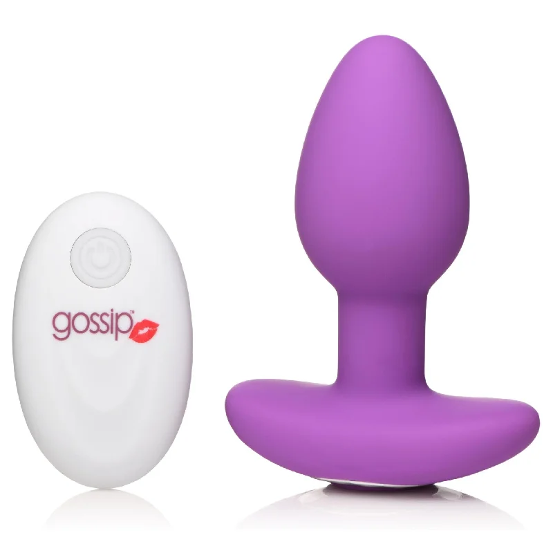 cock ring retro-10X Pop Rocker Vibrating Silicone Plug with Remote - Violet