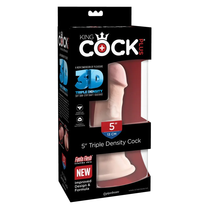 cooling glass dildo-King Cock Triple Density 5 inches Dildo Beige