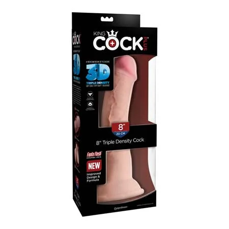 penis-blood-reviews-penis-hygiene-advice-Pipedream King Cock Plus 8 in. Triple Density Cock Realistic Dildo With Suction Cup Beige