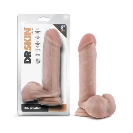 penis-function-techniques-penis-exercise-routines-Dr. Skin Dr. William 8 in. Dildo with Balls Beige