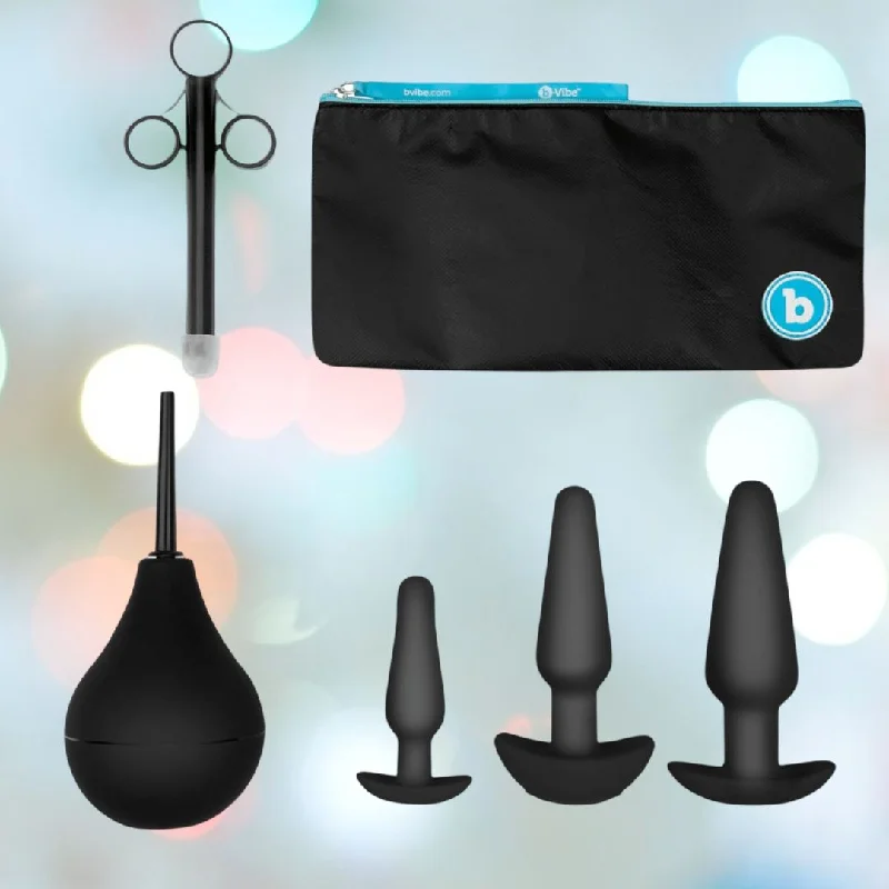 Anal toys for erotic playtime-B-Vibe Anal Training Set of 3 Butt Plugs - Black