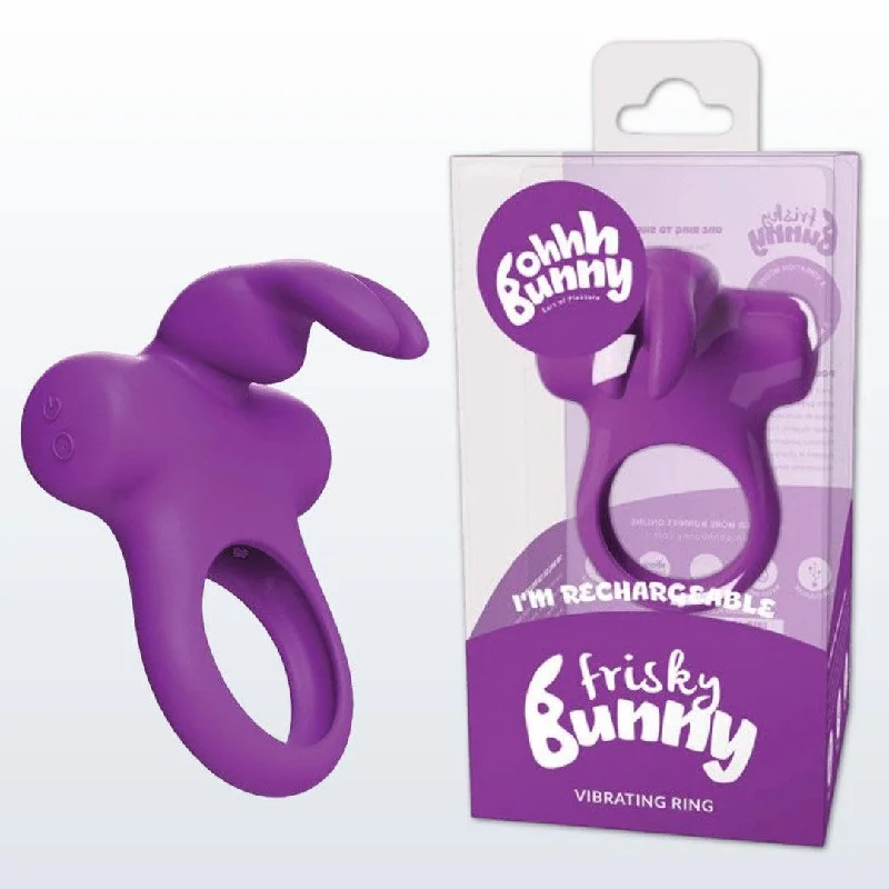 Anal toys with easy grip-VeDO Frisky Bunny Vibrating Cock Ring - Purple