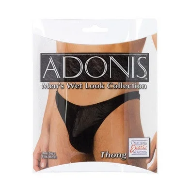 Sexy lingerie same-day-Adonis Mens Wet Look Thong - Black