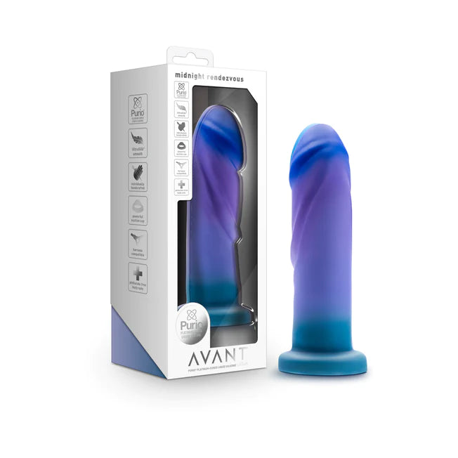 silicone fragile dildo-Avant Midnight Rendezvous Silicone Dildo - Ocean Blue