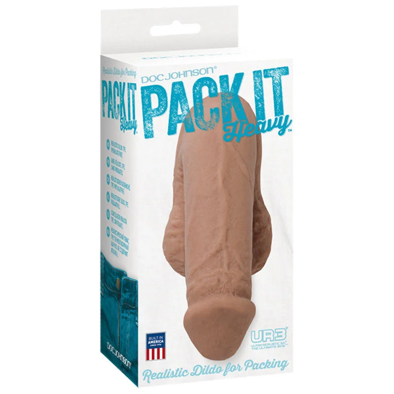 short realistic dildo-Pack It Heavy Brown Realistic Dildo for Packing