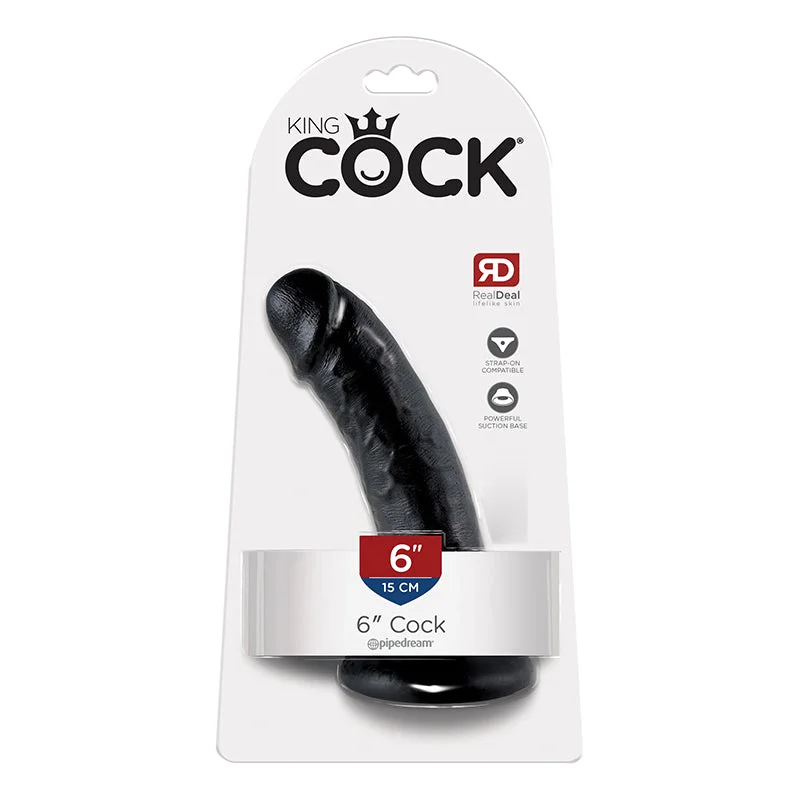 cock ring bold-King Cock 6 Inches Cock Black