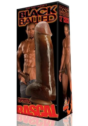 black anal dildo-Black Balled 12 Inch Dildo