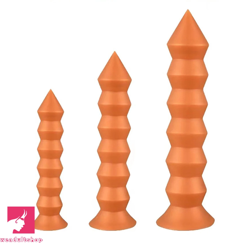 Anal toys with slim profile-9.84in 11.81in 13.78in Thread Spire Large Soft Cock Anal Butt Plug Dildo