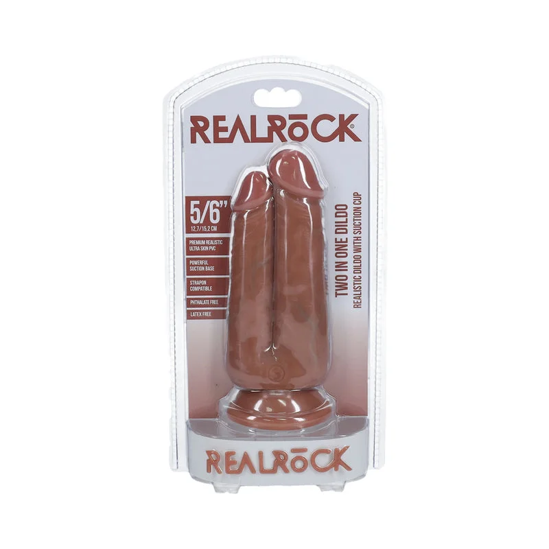 penis-size-reviews-penis-injury-recovery-RealRock Two in One 5 in. / 6 in. Dildo Tan