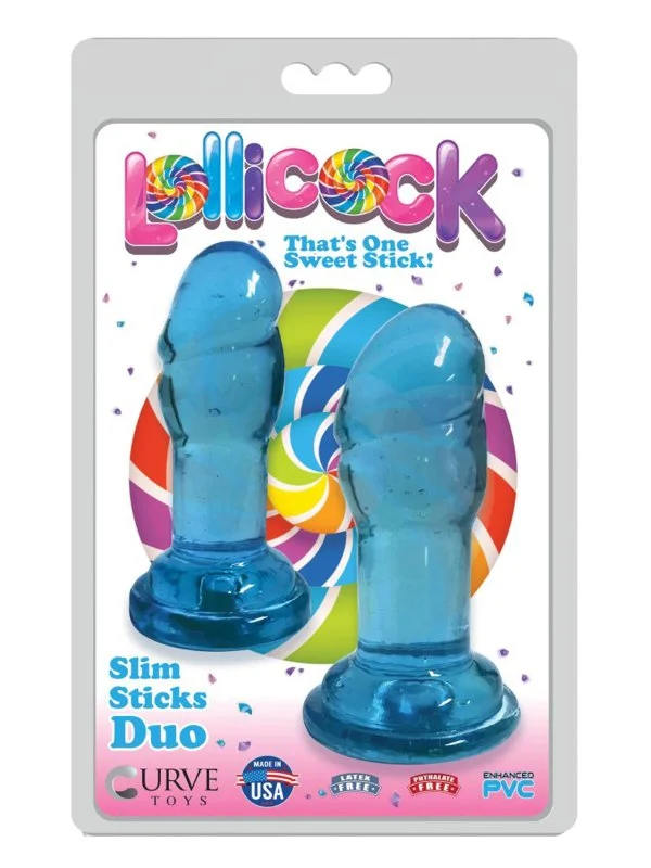 cock ring color options-Lollicock Slim Sticks Duo Plugs Berry Ice