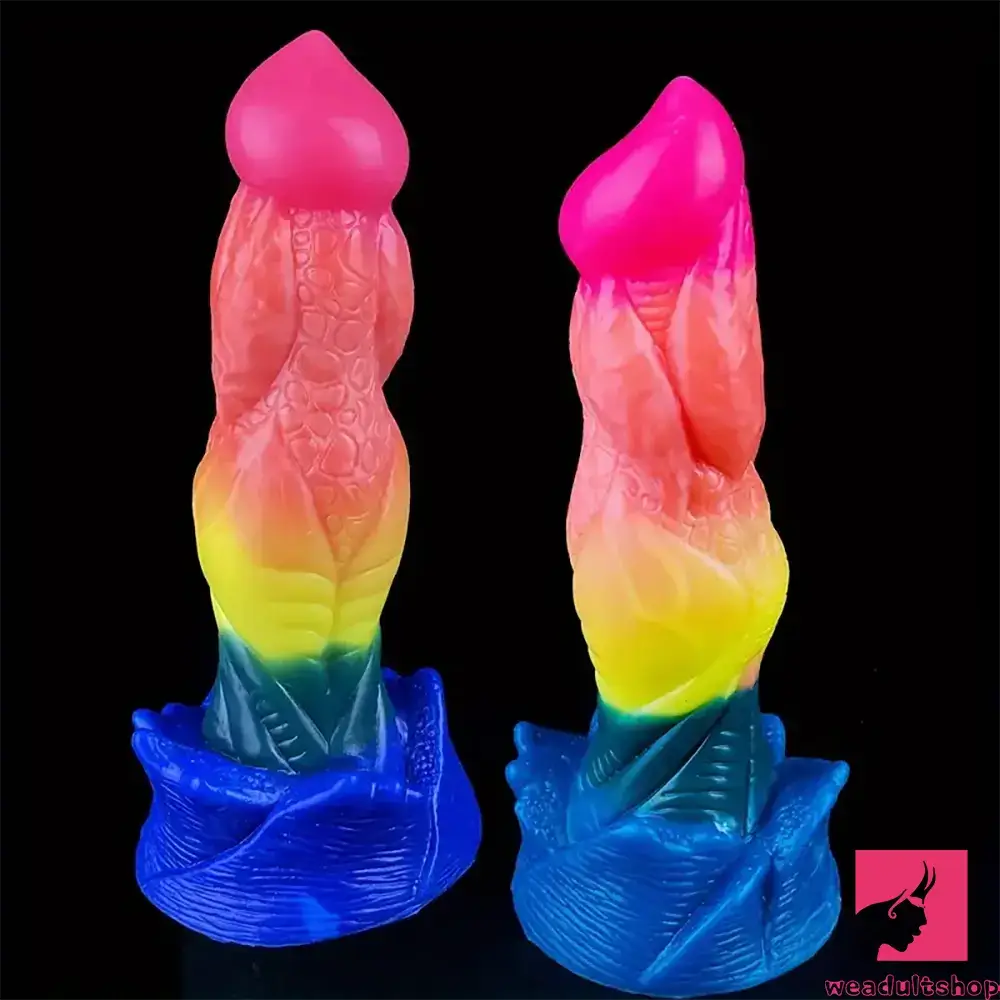 Anal toys with quiet base-8.07in Silicone Fantasy Monster Big Soft Dildo For G-Spot Anal Orgasm