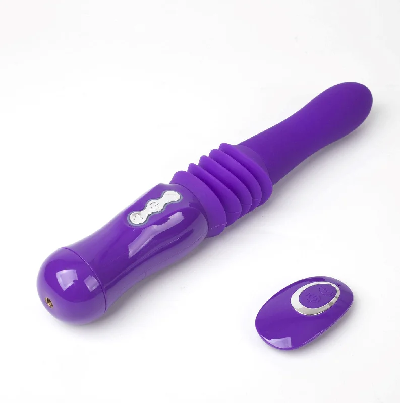 cock ring anti slip-MONROE USB Rechargable Silicone Thrusting Portable Love Machine - Purple