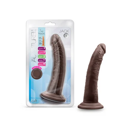 penis-medical-advice-penis-care-products-Blush Au Naturel Jack 7 in. Posable Dual Density Dildo with Suction Cup Brown