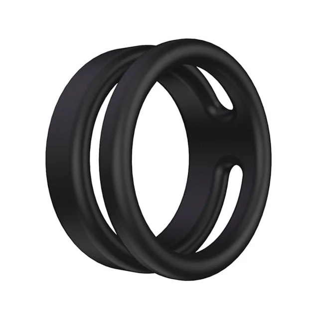 cock ring reinforced-Silicone Dual Penis Ring