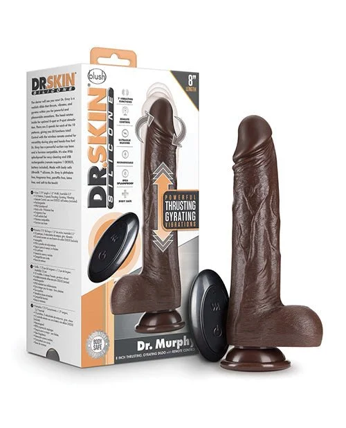 bendable dildo-Blush Dr. Skin Silicone Dr. Murphy 8" Thrusting Dildo - Chocolate