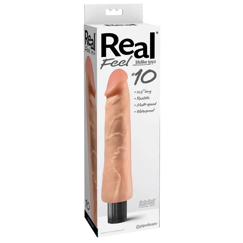 jelly dildo-Real Feel Lifelike Toyz No 10 Vibrating Dildo Beige