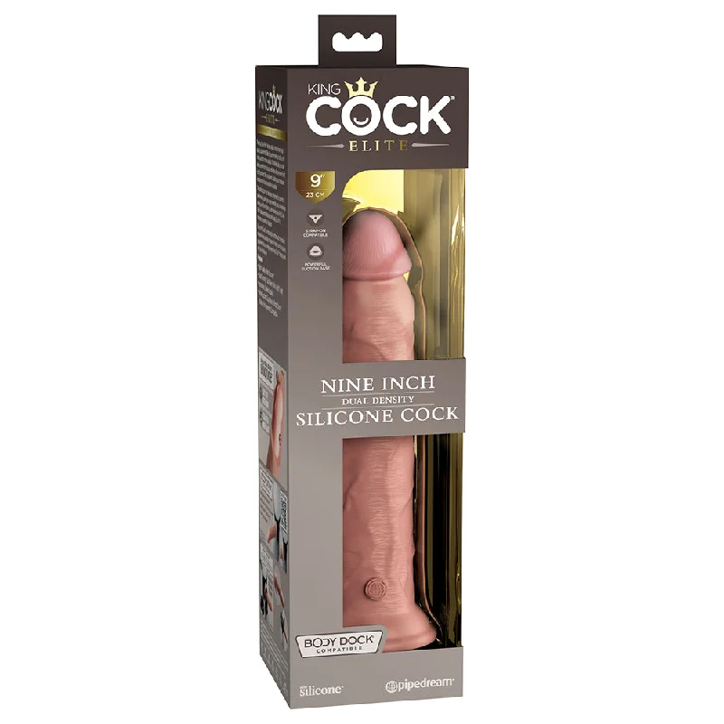 cock ring benefits-King Cock Elite Silicone Dual-density Cock 9 In. Light