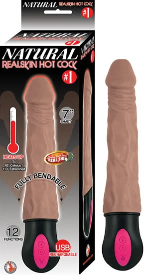 phthalate-free dildo-Natural Realskin Hot Cock #1 Brown Vibrating Dildo