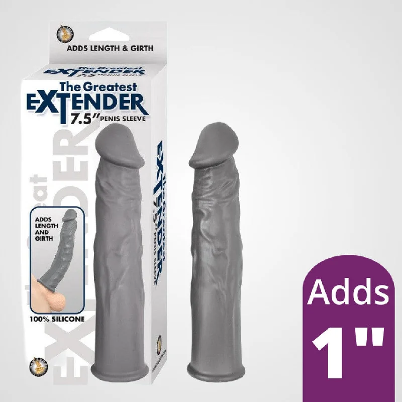 Anal toys for intense orgasms-The Great Extender 7.5" Penis Sleeve - Grey