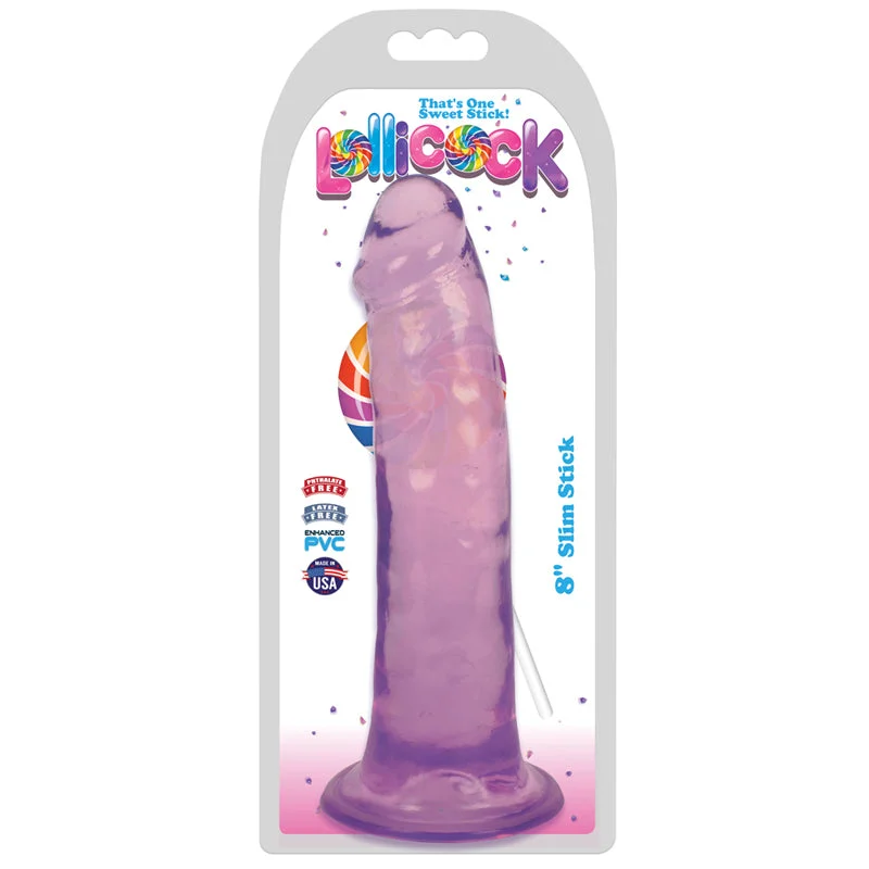 cock ring thin-Lollicock Slim Stick 8in Grape Ice