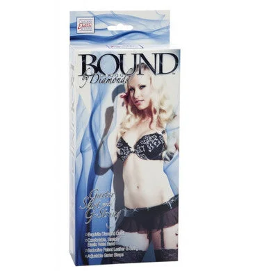 Sexy lingerie ethical-Bound By Diamonds - Garter Skirt With G-String - Black