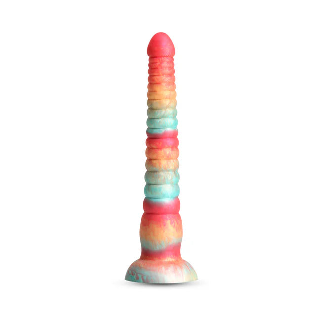 silver glass dildo-Colours Stacked 9 inch Fantasy Dildo