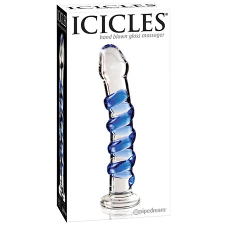 rainbow glass dildo-Icicles No. 5 Glass Dildo/Massager - Pipedream