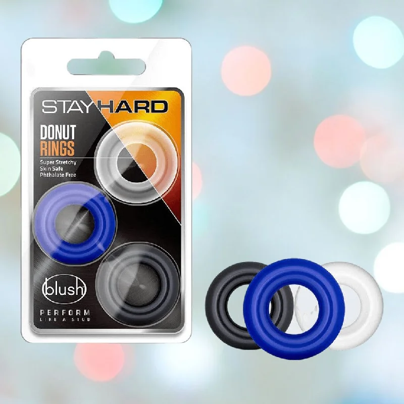 Anal toys for quick vibes-Stay Hard Donut Cock Rings (3-Pack)