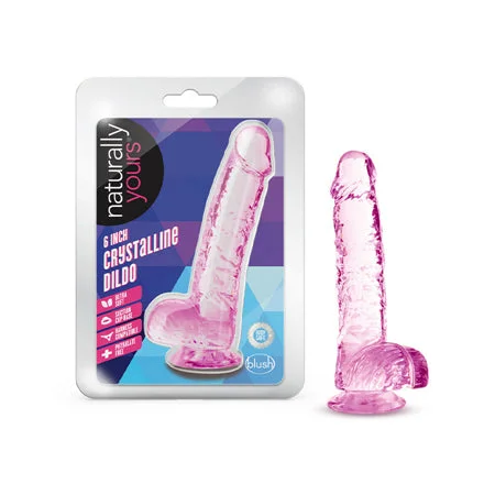 penis-anatomy-studies-penis-size-myths-Blush Naturally Yours Crystalline 6 in. Dildo with Balls & Suction Cup Rose