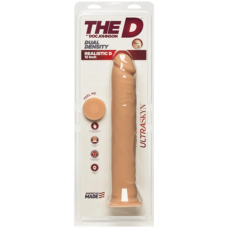 clear glass dildo-The D Realistic D 12 inches Ultraskyn Beige Dildo