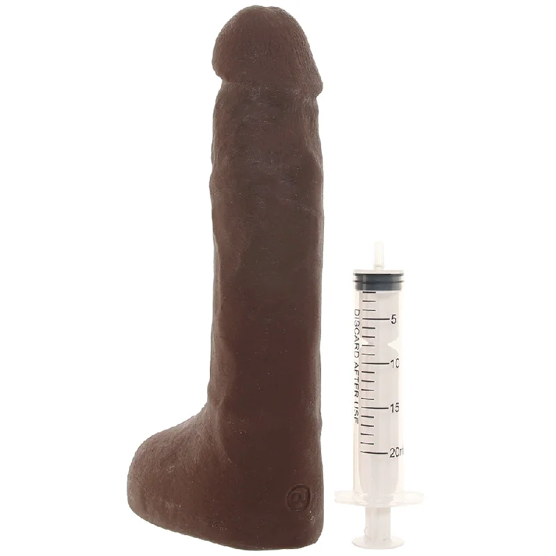 cock ring traction-The Realistic 9.5 Inch Squirting Cock in Chocolate