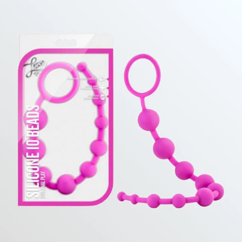 Anal toys for intense comfort-Luxe Silicone Anal Beads with 10 Beads