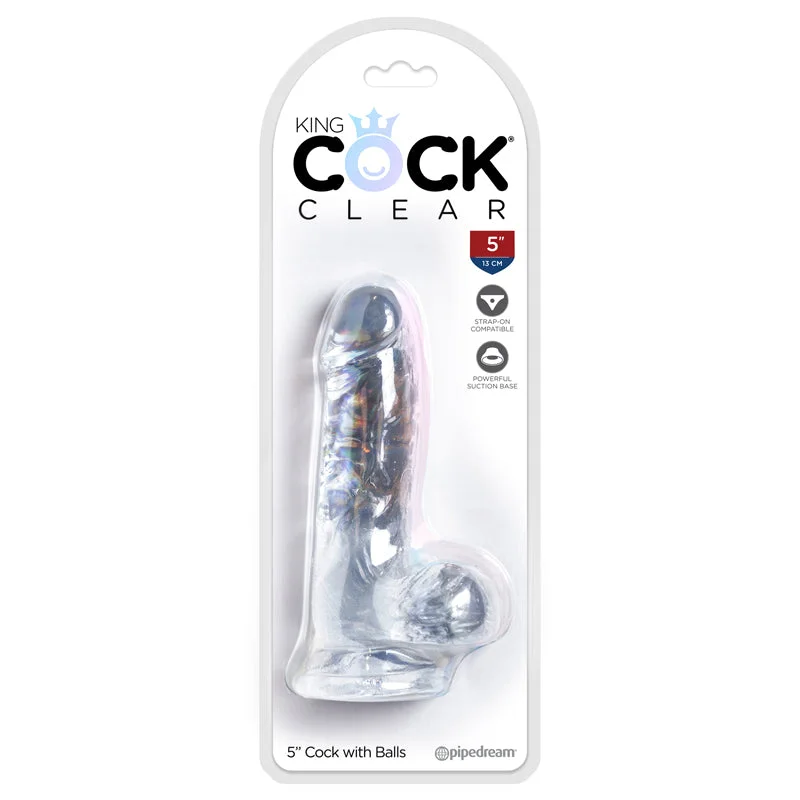 cock ring stimulation-King Cock Clear 5in Cock With Balls