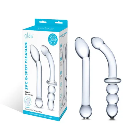 penis-function-tools-penis-pump-reviews-Glas 2-Piece G-Spot Pleasure Glass Dildo Set