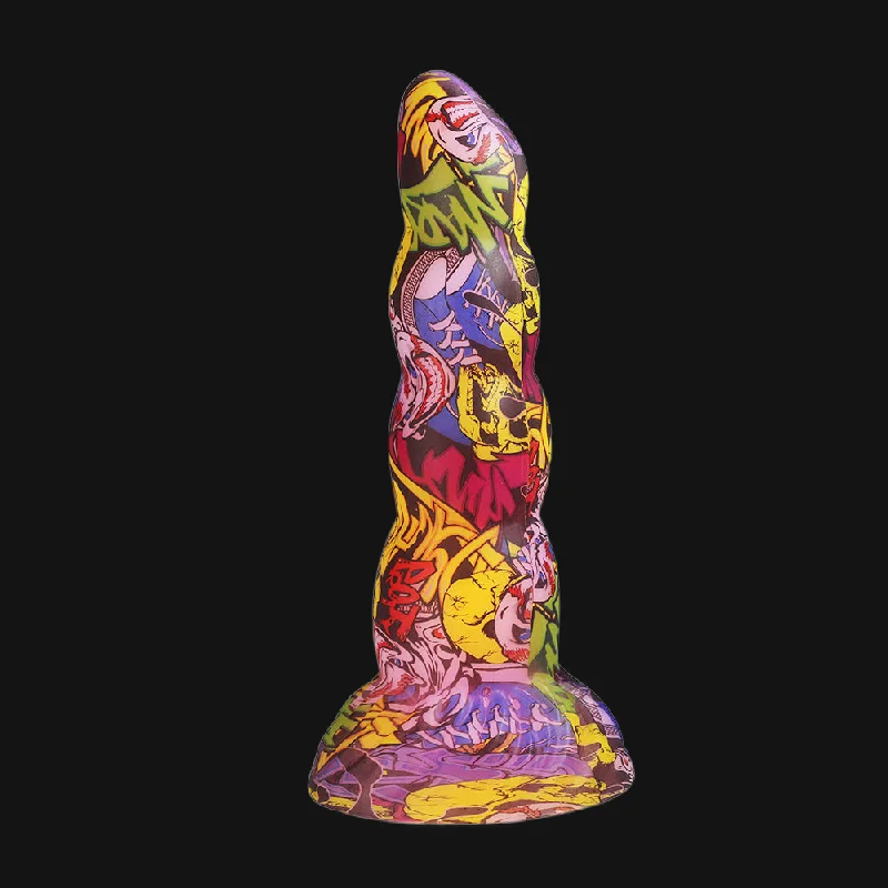 Anal toys with storage pouch-Camo Colorful Anal Dildo Buttplug Prostate Massager - Big Suction Cup Silicone Sex Toys for Women