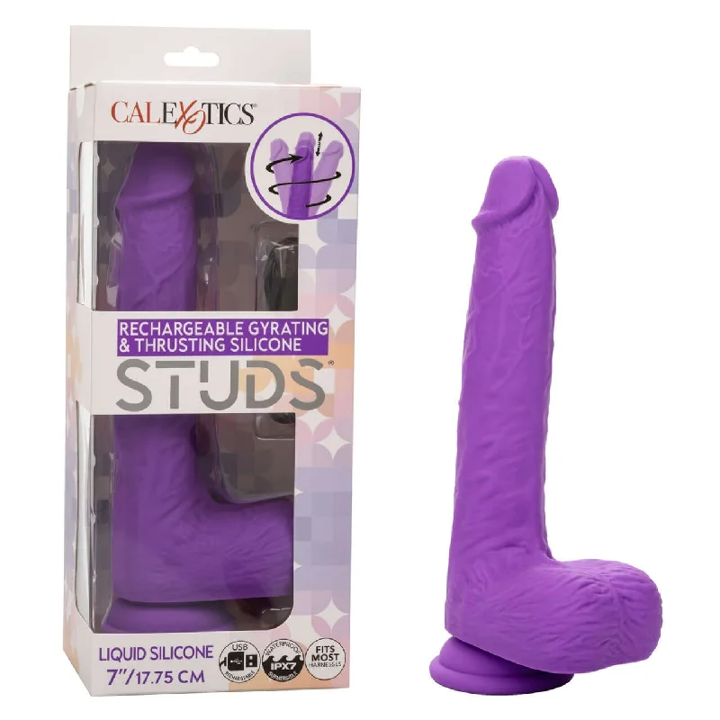 cock ring neon-Gyrating & Thrusting Silicone Studs - Rechargeable Intense Pleasure from CalExotics